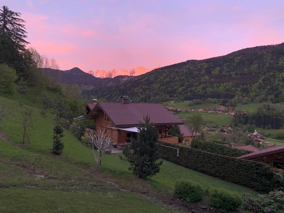 Androsace Appartement Dans Chalet Bois Avec Jacuzzi Privatif Terrasse Et Vue Montagne Les Villards-sur-Thônes 외부 사진
