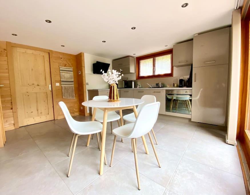 Androsace Appartement Dans Chalet Bois Avec Jacuzzi Privatif Terrasse Et Vue Montagne Les Villards-sur-Thônes 외부 사진